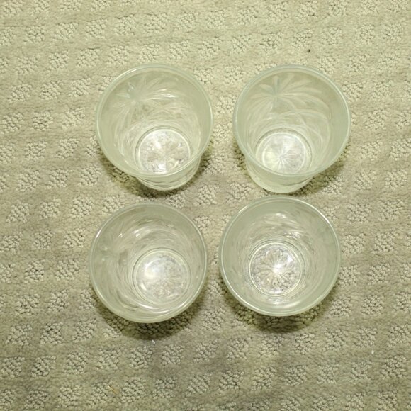 Set Of (4) Vintage Anchor Hocking Clear Glass Juice Tumblers Star Of David 8 oz - Picture 2 of 5